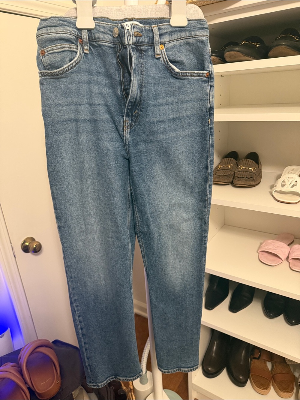 Re/Done Light Blue Straight Leg Women's Jeans
